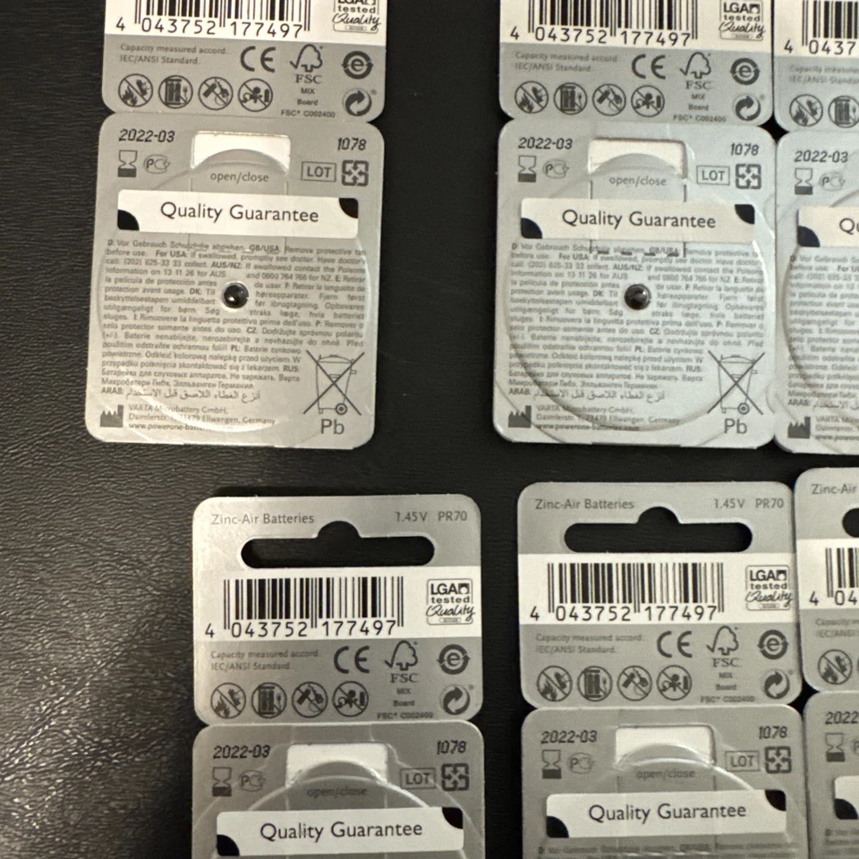 New Sealed Lot of 60 PowerOne Hearing Aid Batteries Size P10 - Image 4 of 4