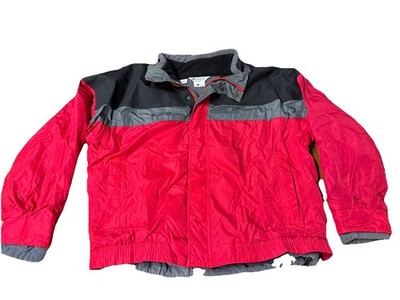 Columbia Mens XL Bugaboo 2 in 1 Red Black Gray W/Fleece Winter Jacket VTG 90s