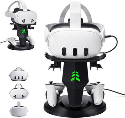 Lampelc VR Charging Dock for Meta Quest 3S/3/2, Vertical Storage Stand Charging