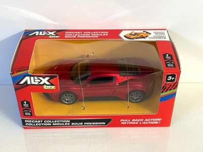 ALX City Maserati Red Die Cast Model Toy Car Doors Open Pull Back