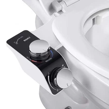 Self-Cleaning Non-Dual Nozzle Bidet Attachment with Warm Water Spray for Toilet