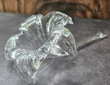 Vintage Clear Glass Hand Blown Art Lily Flower 7" Single Bud