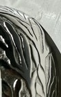 Vintage LANVIN Signed Silver Cuff Bracelet Floral Leaves Germany Designer Jeanne — photo 7