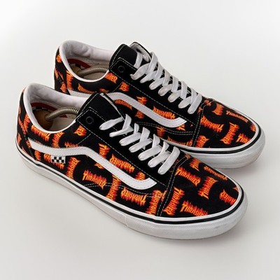 Vans x Thrasher Men's Skate Old Skool Black Multi Logo Canvas shoes  US Size 12