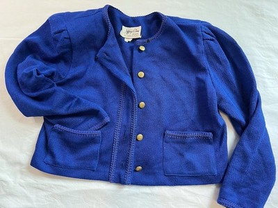 Vintage Jeffrey & Dara Cardigan Sweater Blue Petite Size 8