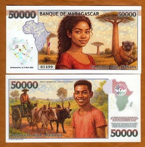 Madagascar, 50000 Afrikanis, 2026 Private Issue Fantasy Polymer