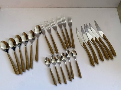 amefa stainless  Wooden Handle Flatware Set