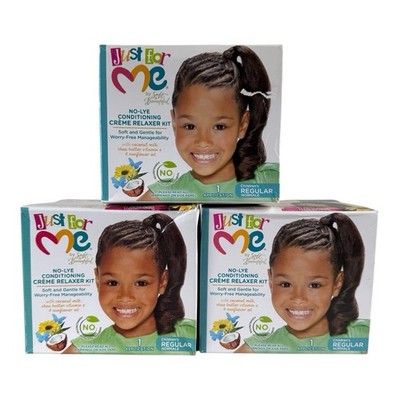 Just For Me No Lye  Conditioning Creme Relaxer Kit For Children, 3 Count Exp 27+