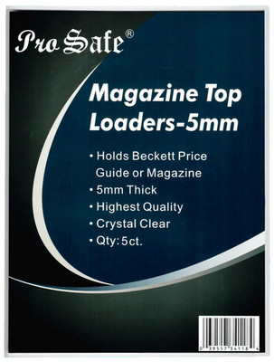 5 Pro Safe 5MM Thick Magazine Toploaders Pack Protector Beckett Guide Storage