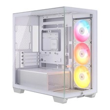 CORSAIR 2800X RS-R ARGB PC Chassis, MicroATX Tower, White, 3x RS120-R ARGB Fans,