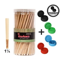 Kashmir Pre Rolled Cones 1-1/4 Size Cones Bamboo Rolling Paper Cones 200 Ct