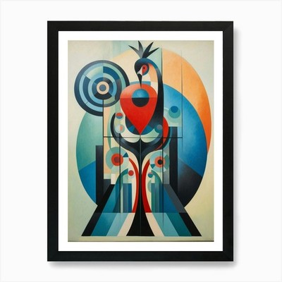 Pfau Abstrakt Pop Art 1 Kunstdruck Gerahmt Wandbild Poster Leinwanddruck Bild