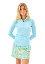 NWT LILLY PULITZER SIZE SMALL JUSTINE PULLOVER FRESH WATER BLUE UPF 50