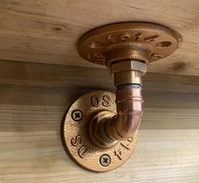 Copper Pipe Shelf Bracket Handcrafted Soldered Antique Style Vintage Brackets 