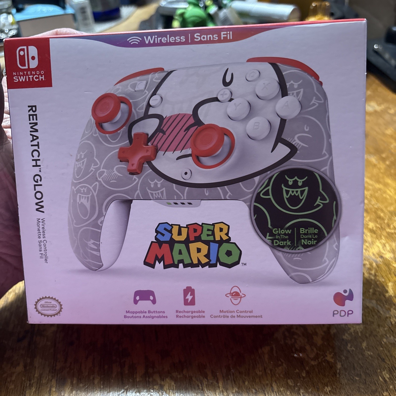 Rematch Glow Super Mario Wireless Controller for Nintendo Switch NEW SEALED - Thumbnail 7
