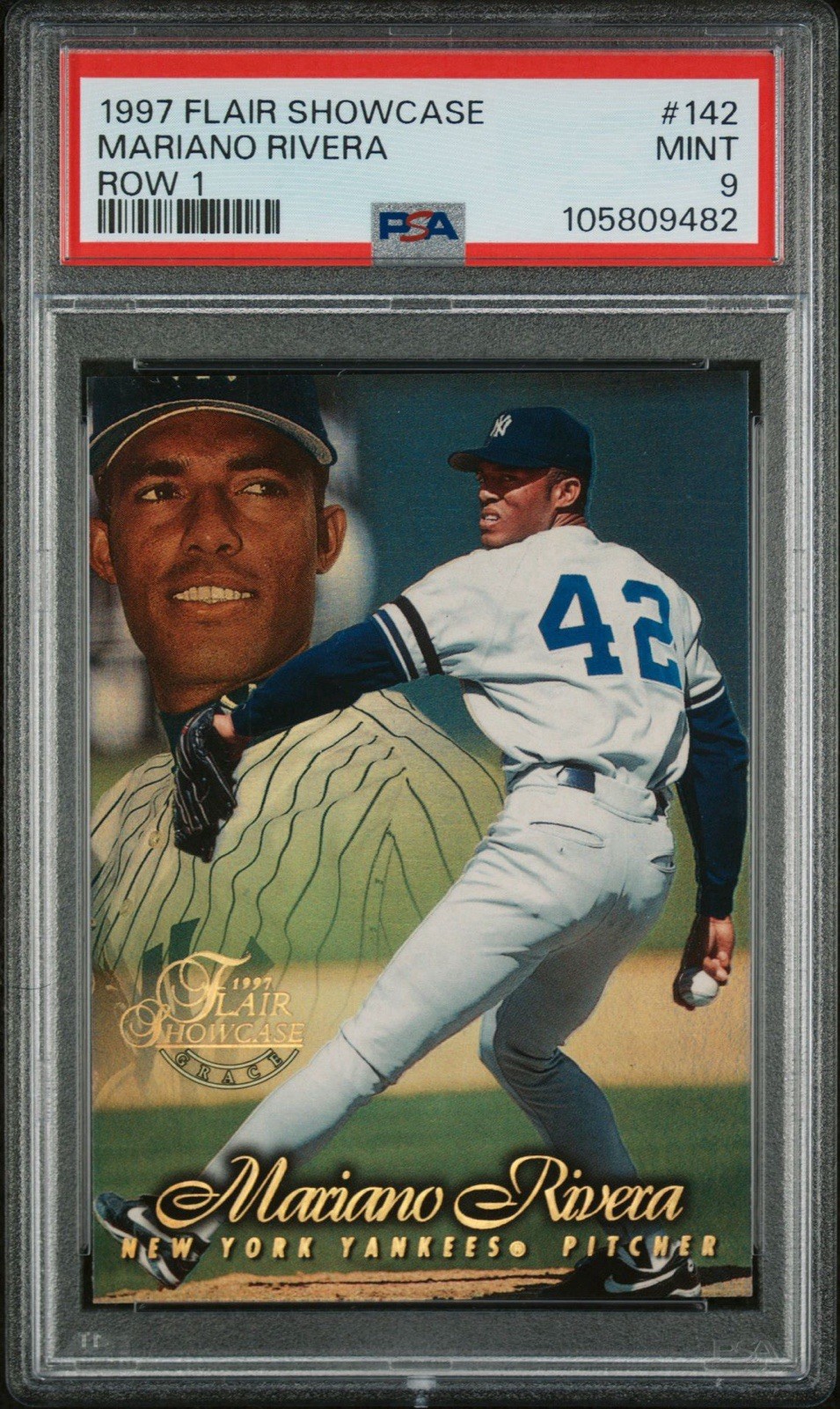 1997 Flair Showcase Mariano Rivera #142 Row 1 🔥 PSA 9 🔥 Yankees HOF view 2