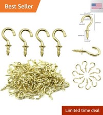 1/2" Ceiling Cup Hooks, Gold, 100 Pcs