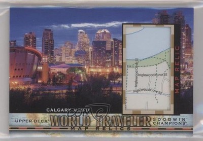 2022 Upper Deck Goodwin Champions World Traveler Map Relics Calgary Alberta 0il7