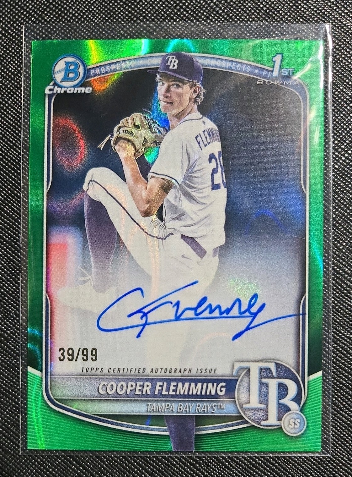 COOPER FLEMMING 2025 BOWMAN CHROME DRAFT 1ST GREEN LAVA  AUTO /99