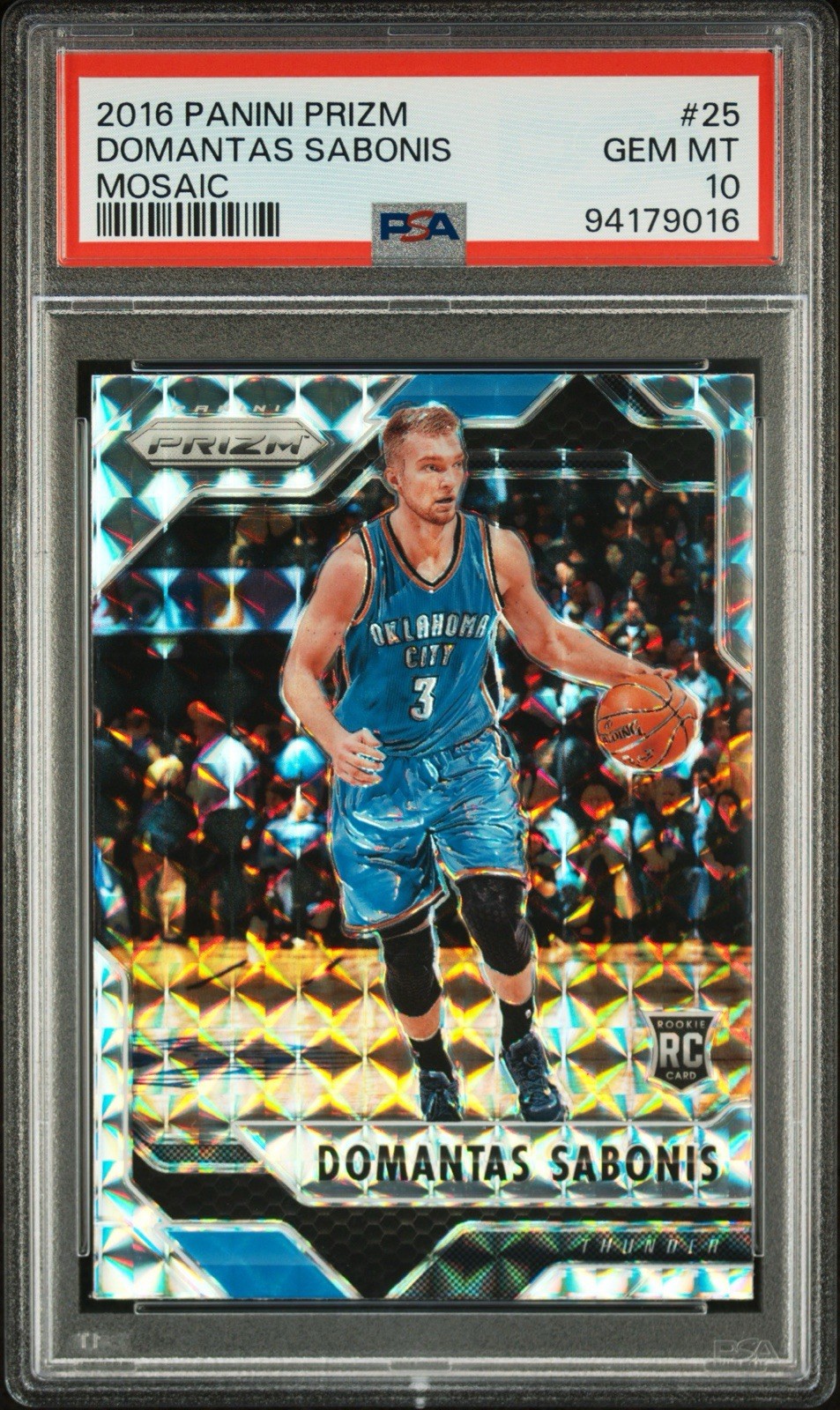 2016 Panini Prizm Domantas Sabonis Mosaic #25 Rookie Basketball PSA 10 Gem Mint