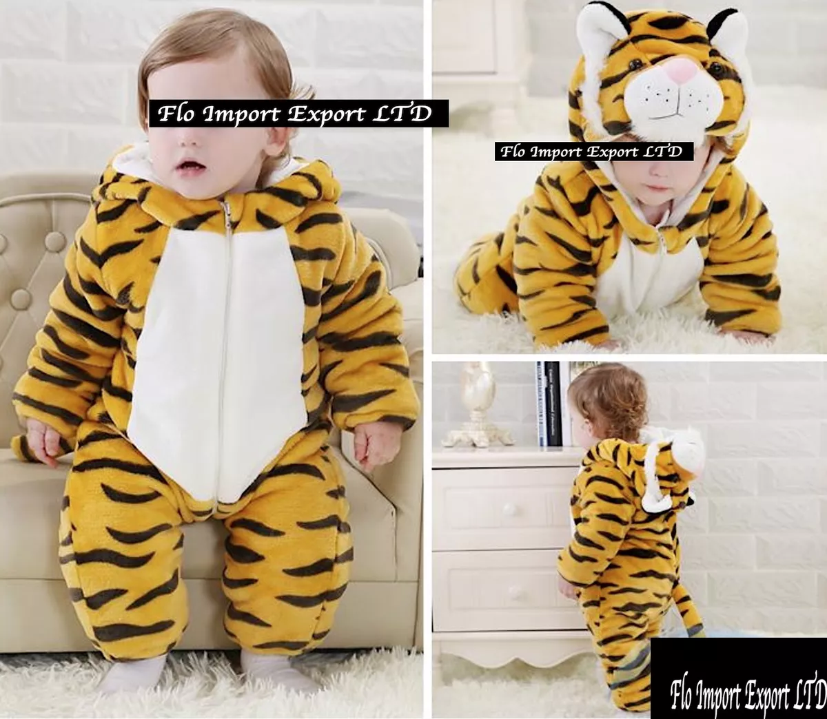 Tigre Costume Carnevale Calda Tuta Bambini Tiger Baby Costume Onesie  TIGER01