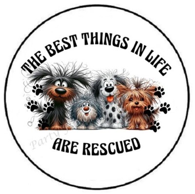 THE BEST THINGS IN LIFE ARE RESCUED ENVELOPE SEALS LABELS STICKERS PARTY FAVORS