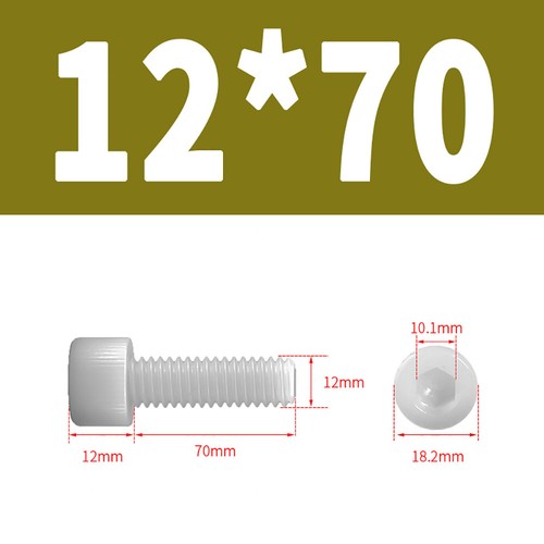 Kunststoff Zylinderschrauben Innensechskant Weiß Nylon DIN 912 M3 M4 M5 Bis M12 - Bild 79 von 82