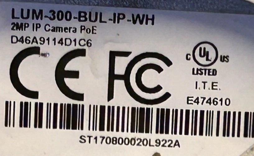 Luma Surveillance 300 series cube IP camera white LUM-300-BUL-IP-WH | eBay