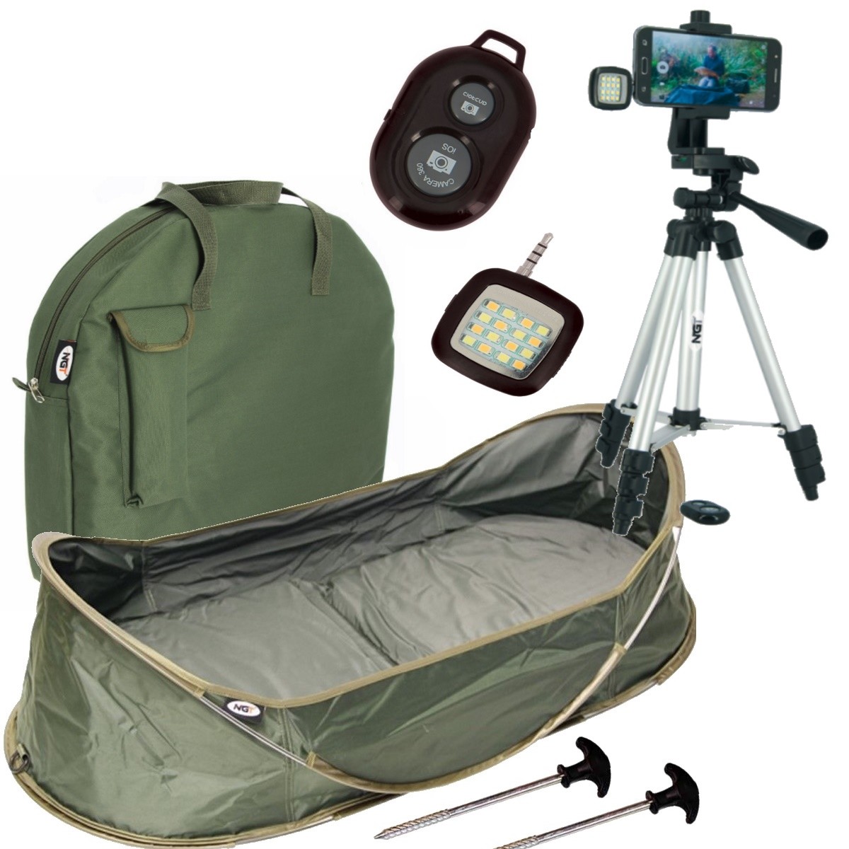 NGT Carp Cradle Pop Up Unhooking Mat and Fishing Photo Selfie Camera Tripod NGT Fishing Carp Cradle Pop Up Unhooking Mat and Fishing NGT Photo Selfie Camera Tripod 9e93a5
