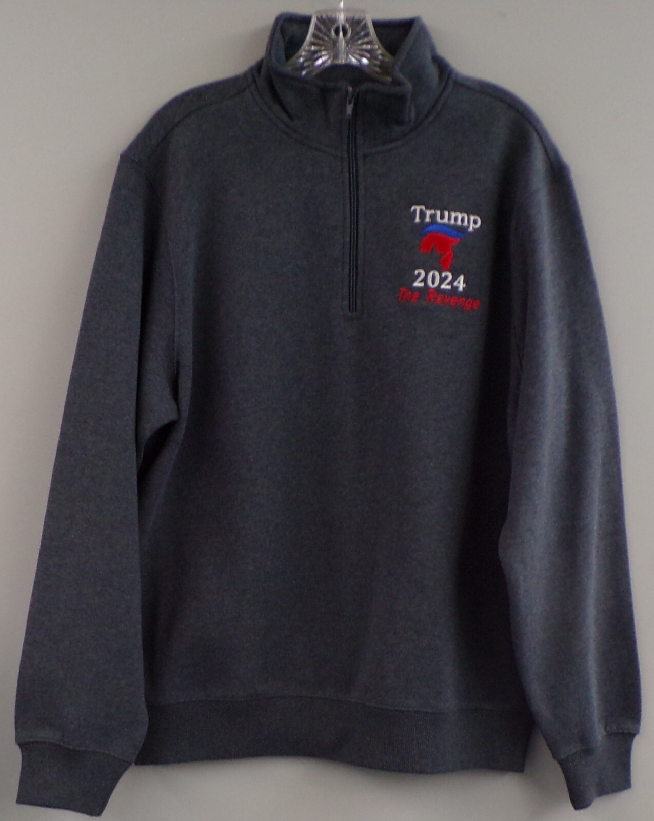 TRUMP 2024 The Revenge Ladies Novelty Heavyweight 1/4 Zip Sweatshirt XS-4XL New