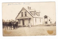 c1910 RPPC J C CULBERTSON PIONEER FARM DRAFT HORSES BARN VINTAGE POSTCARD OLD !!