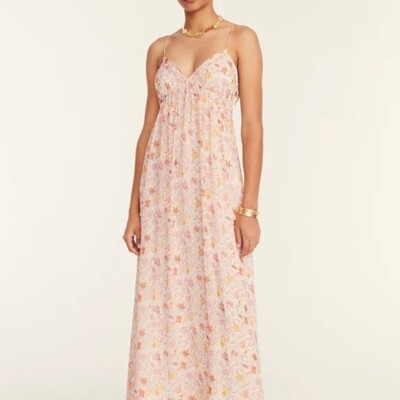 Women's Open-back silk maxi dress in Liberty Garden Size