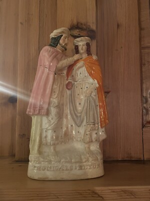 Staffordshire Victorian Prodigal Son Flat Back Figurine Large 14.5  Size