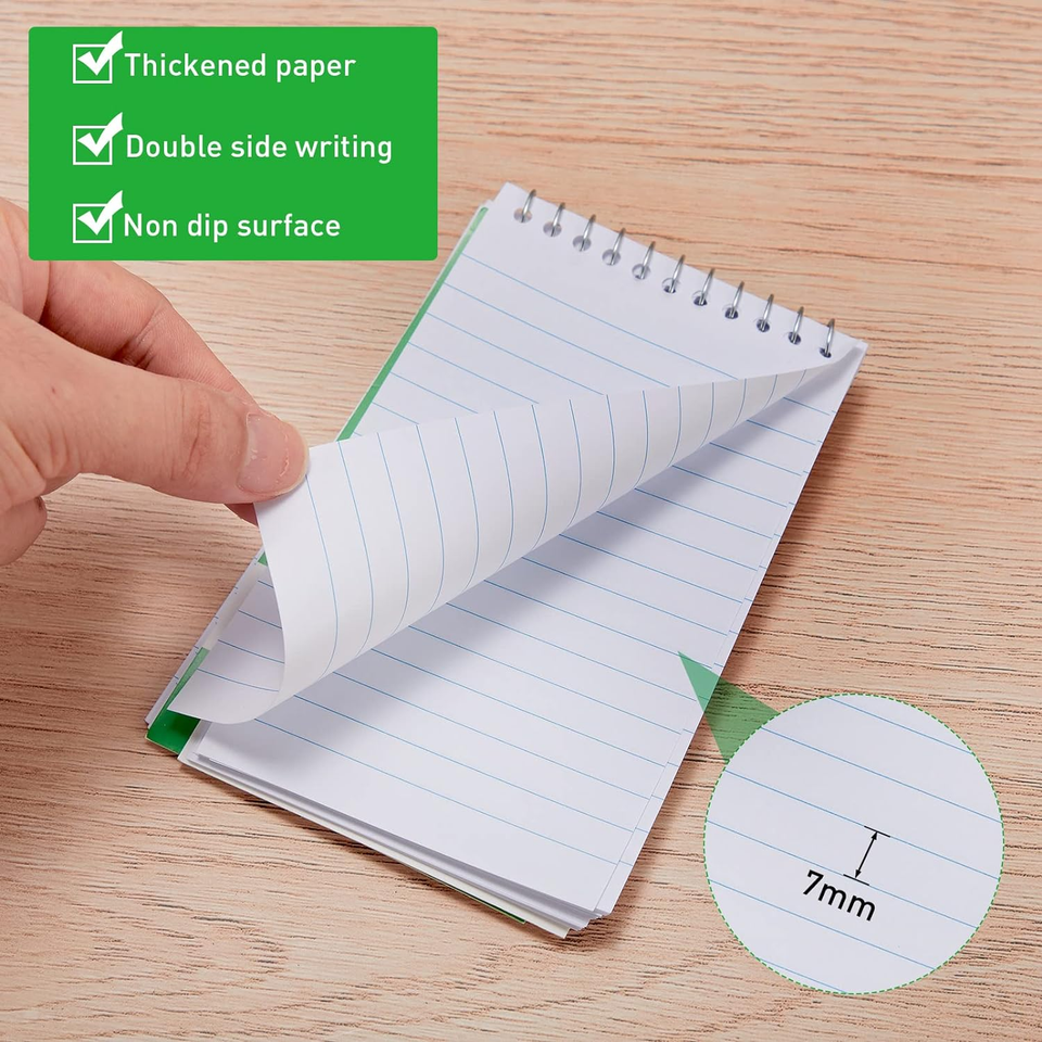 100 Pads Spiral Memo Book Wirebound Spiral Memo Pads 3'' X 5'' Small