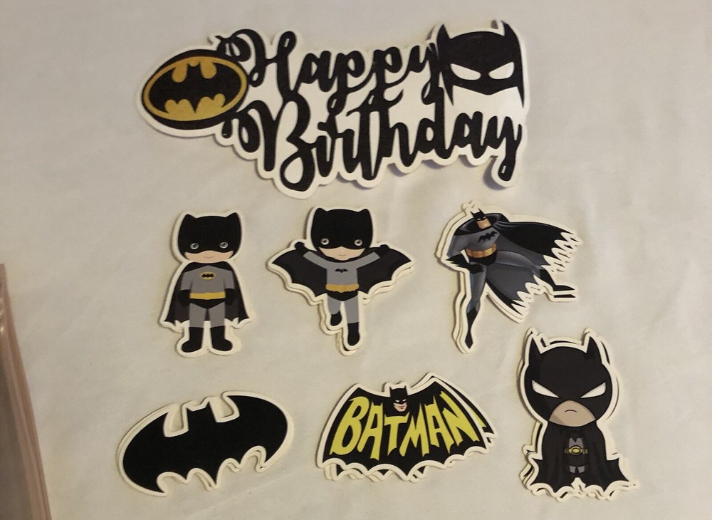 Batman Birthday Cake Cupcake Toppers 25-Piece Set  