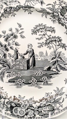 Spode Archive Collection Georgian Series Black Dinner Plate - Girl