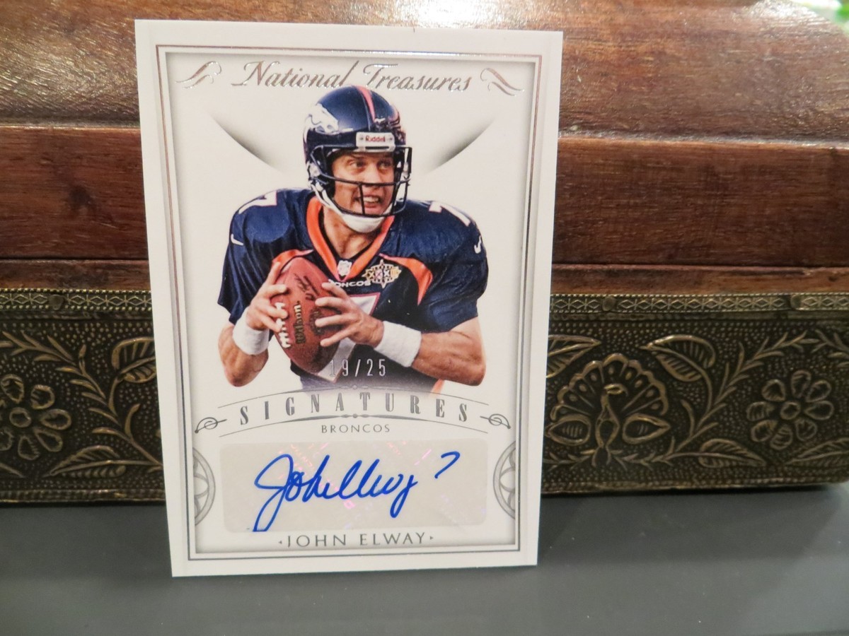 National Treasures Signatures Autograph Broncos John Elway 19/25