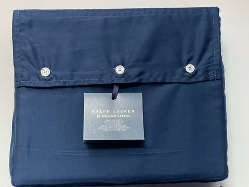 NEW Ralph Lauren ORGANIC Sateen *QUEEN FLAT & Deep FITTED SHEET Polo NAVY Blue - Picture 10 of 14