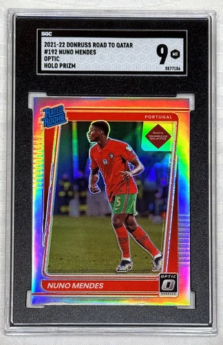 Nuno Mendes RC 2022 Donruss Soccer Optic Silver Holo Prizm Rookie Portugal SGC 9