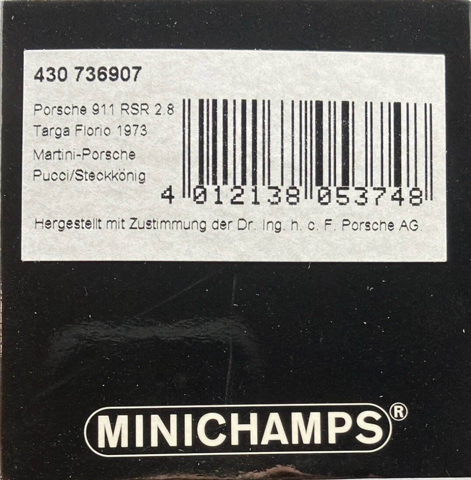 Minichamps 1/43 Porsche 911 RSR 2.8 Targa Fiorio 1973 Pucci #103 430736907 - Image 4 of 4