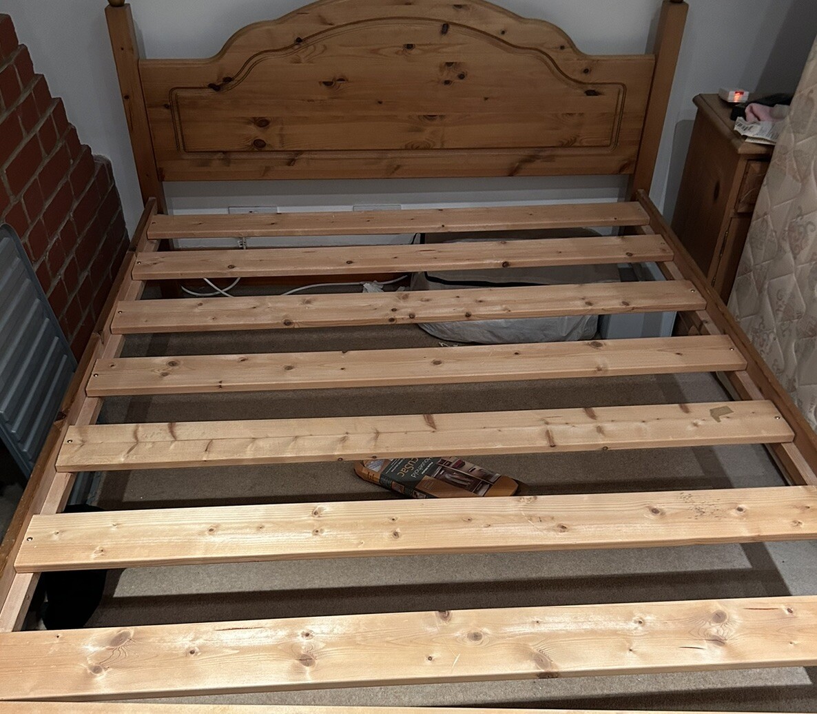 Solid Pine Double Bed Frame eBay