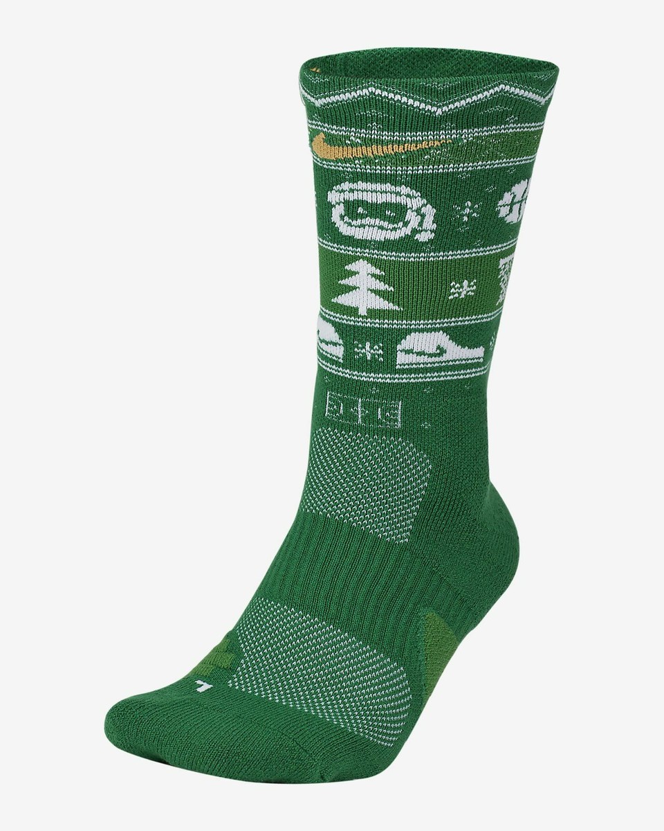 Nike Christmas Elite Basketball Crew Socks Boston Celtics Green
