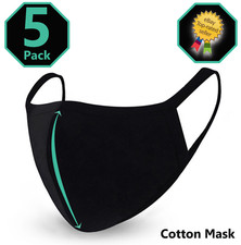 5/10/20 SOFT COTTON FACE MASK DOUBLE LAYER REUSABLE WASHABLE UNISEX FASHION