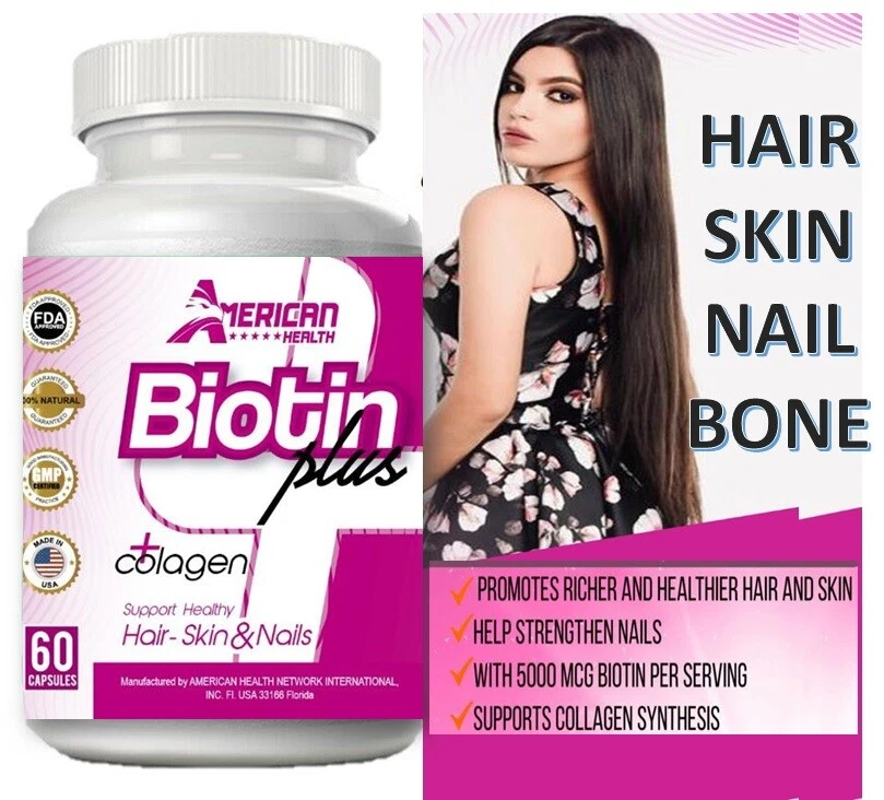 BIOTIN PLUS 12 CAP MAXIMUM COLAGEN HAIR GROWTH SMOOTH SKIN STRONG NAILS VITAMIN - Image 2 of 4