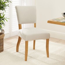 Dining Chair Manor Oak Natural Linen  Kitchen Furniture Seating
