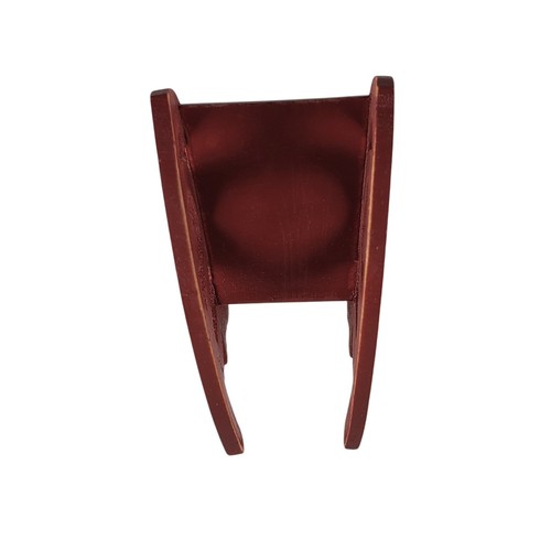 Rocking Chair Shabby Chic Matte Maroon Wood Dollhouse Miniature Furniture - Picture 7 of 7