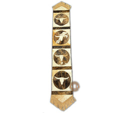 Corredor de mesa de cuero de vaca diseño Longhorn 72 pulgadas de largo - Corredor de decoración de mesa