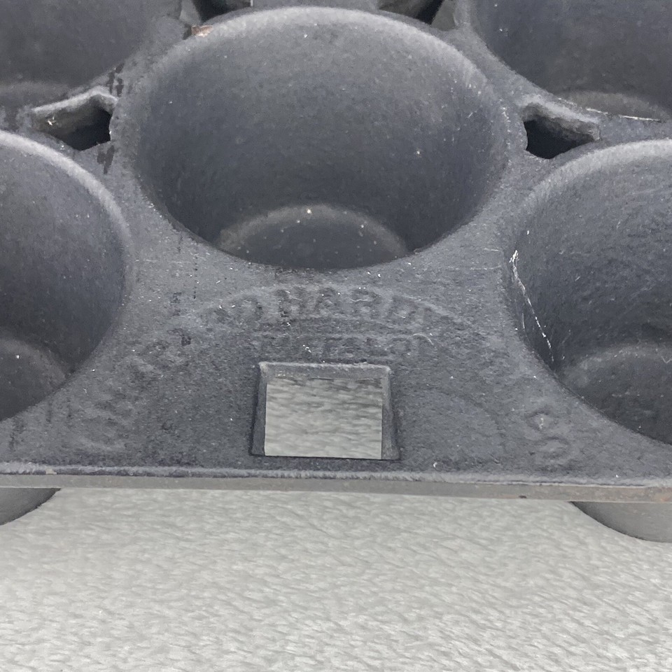 RARE! Vtg Antique 1800s Shepard Hardware Buffalo 10 Muffin Popover Cast