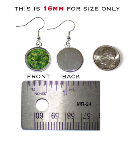 Pretty Ottoman Turkish Iznik Pattern Handmade Resin Dangling Earrings 16MM SIZE - Picture 2 of 7