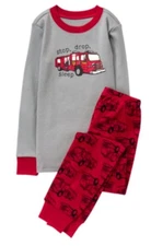 NWT Gymboree Fire Truck Stop Drop Sleep Boys Pjs 12-18 M